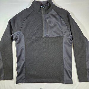 Spyder Men’s Gait Half Zip Jacket Black Gray 2 Tone SIZE Large L